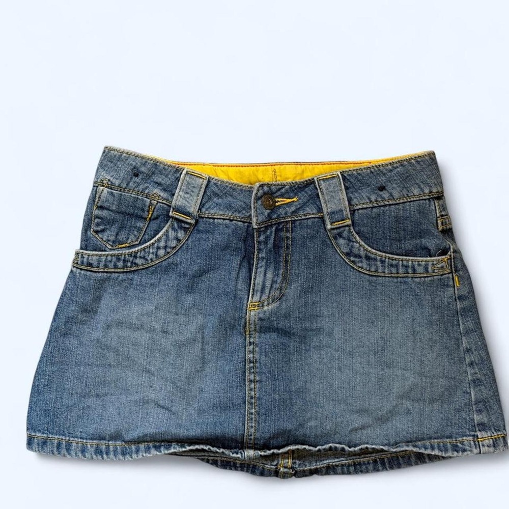 Vintage Y2K Girls Light Wash Low Rise Denim Mini Skirt Riders by Lee Size 12R
